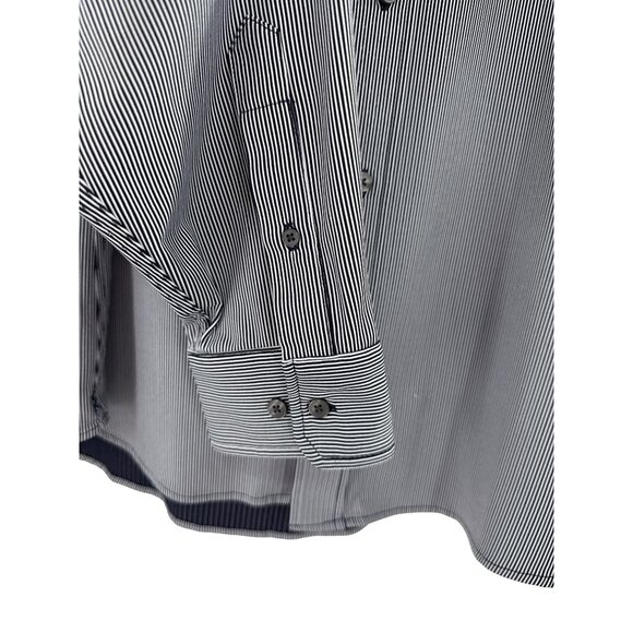 Rhone Mens‎ Striped Button-Up Shirt XL Black & White Cotton Blend - Picture 4 of 10